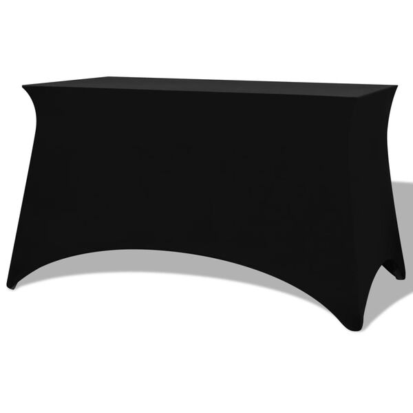 vidaXL Stretch-Tischhusse 2 Stk. 183 x 76 x 74 cm Schwarz