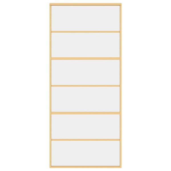 vidaXL Schiebetür Golden 90x205 cm ESG-Klarglas und Aluminium