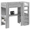 vidaXL Etagenbettgestell mit Schreibtisch Graues Sonoma 90 x 190 cm