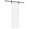 vidaXL Schiebet&uuml;r Wei&szlig; und Schwarz 83 x 232 cm Massives Kiefernholz