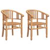 vidaXL Stuhl 2 pcs Braun 63 x 58 x 89 cm Massivholz Teak