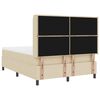 vidaXL LED Boxspringbett mit Matratze Creme 160 x 200 cm Stoff