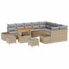 vidaXL Gartensofa-set 12 stk. Beige Poly-Rattan