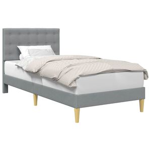 vidaXL Bettrahmen mit Kopfteil Hellgrau 90 x 200 cm Stoff
