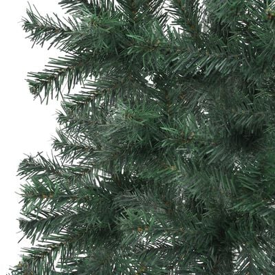 vidaXL Künstlicher Eck-Weihnachtsbaum mit Beleuchtung Grün 150 cm PVC