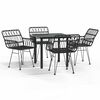 vidaXL 5-tlg. Garten-Essgruppe Schwarz Poly Rattan