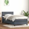 vidaXL Boxspringbett mit Matratze Dunkelgrau 90x220 cm Samt