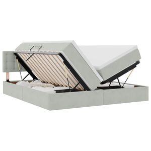 vidaXL Aufbewahrungsbett mit Matratze Hellgrau 100 x 200 cm