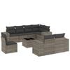 vidaXL 9-tlg. Garten-Sofagarnitur mit Kissen Grau Poly Rattan