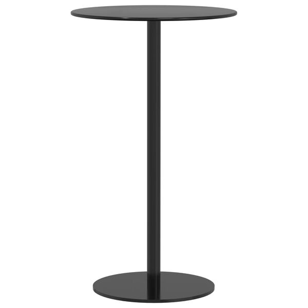vidaXL Gartentisch Rund Schwarz &Oslash;60x105 cm Stahl