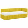vidaXL Eckbettgestell mit Matratze mit Kopfteil 2 pcs Gelb Samt
