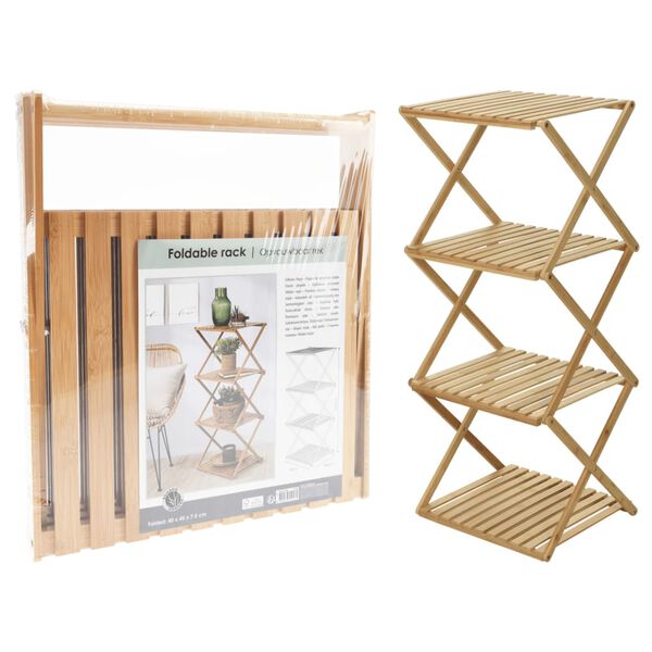 Home&Styling Klappregal mit 4 B&ouml;den Bambus