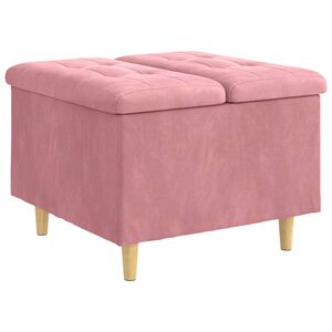 vidaXL Aufbewahrungsottomane mit Kissen Rosa 60 x 60 x 45 cm Samt