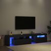 vidaXL TV-Schr&auml;nk mit LED 2 pcs Schwarz Eichen-Optik 200 x 37 x 40 cm