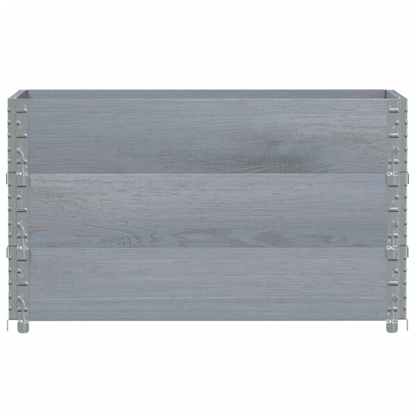vidaXL Pflanzkasten Grau 100x50 cm Massivholz Kiefer