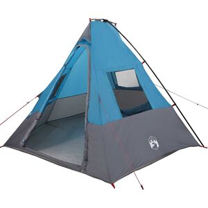 vidaXL Tipi Zelt 6 Personen Wasserdicht Blau Taft