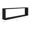 vidaXL W&uuml;rfelregale 4 Stk. Schwarz 100x15x30 cm Holzwerkstoff