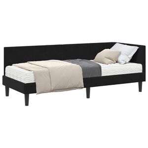 vidaXL Eckbettgestell mit Matratze mit Matratze 2 pcs Schwarz Samt