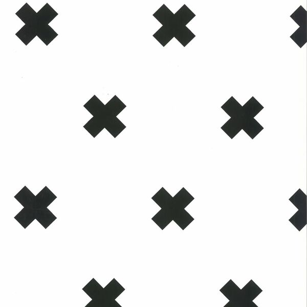 Noordwand Tapete Fabulous World Cross Wei&szlig; und Schwarz