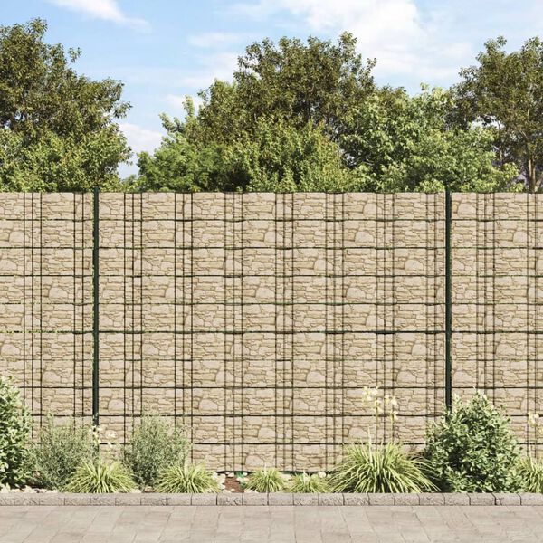 vidaXL Sichtschutzstreifen 2 Stk. Steinoptik Grau 35x0,19 m PVC