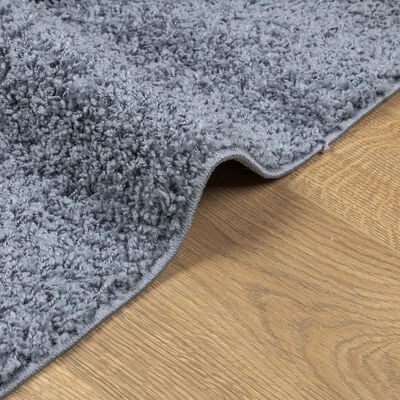 vidaXL Teppich Shaggy Hochflor Modern Blau 120x120 cm