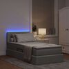 vidaXL Bett mit Stauraum und LED mit LED Hellgrau 90 x 200 cm Stoff