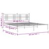 vidaXL Bettgestell mit Kopfteil Metall Wei&szlig; 183x213 cm
