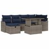 vidaXL Gartensofa-set 7 stk. Grau Poly-Rattan