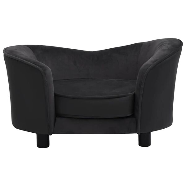 vidaXL Hundesofa Schwarz 69x49x40 cm Pl&uuml;sch und Kunstleder