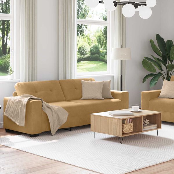 vidaXL | Sofa Set | 2 pcs Braun 221 x 78 x 80 cm Samt