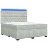 vidaXL Boxspringbett mit Matratze Hellgrau 200 x 200 cm Samt