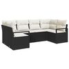 vidaXL Sofa Set mit Kissen 6 pcs Schwarz Poly Rattan