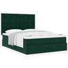 vidaXL Ottoman-Bett mit Matratzen Dunkelgr&uuml;n 140x190 cm Samt