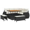 vidaXL Gartensofa-set 8 stk. 7-Sitzanzahl Schwarz und Creme