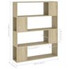 vidaXL B&uuml;cherregal Raumteiler Sonoma-Eiche 100x24x124 cm