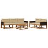 vidaXL Outdoor-Sofagarnitur mit Kissen 6 pcs Natur und Beige