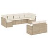 vidaXL 9-tlg. Garten-Sofagarnitur mit Kissen Beige Poly Rattan
