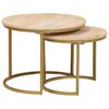 vidaXL Nesting-Couchtische 2 pcs Braun Massivholz Mango und Stahl