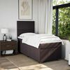 vidaXL Boxspringbett mit Matratze Dunkelbraun 90x200 cm Stoff