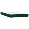 vidaXL Boxspringbett mit Matratze & LED Dunkelgr&uuml;n 120x220 cm Samt