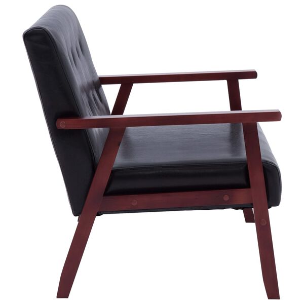 vidaXL Sofa 2-Sitzer Schwarz Kunstleder