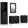 vidaXL 4-tlg. Badm&ouml;bel-Set Schwarz Holzwerkstoff