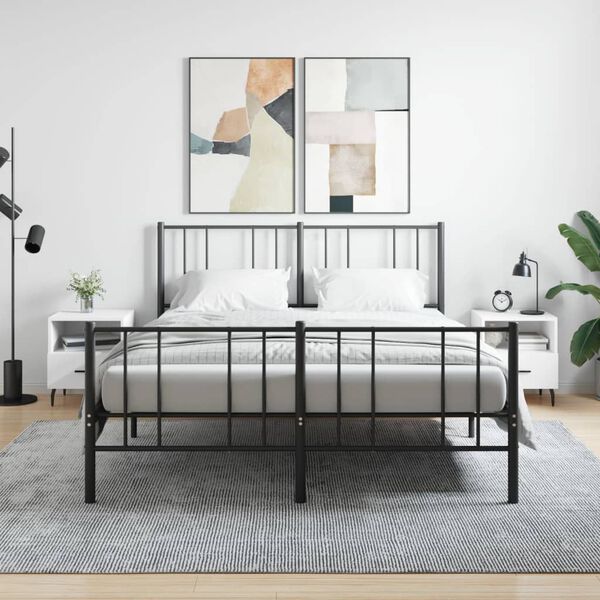 vidaXL Nachttische 2 Stk. Wei&szlig; 40x35x47,5 cm Holzwerkstoff