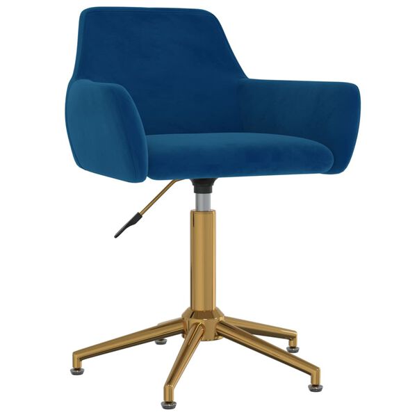 vidaXL Esszimmerst&uuml;hle 4 Stk. Drehbar Blau Samt