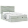 vidaXL Ottoman-Bett mit Matratzen Hellgrau 140x190 cm Samt