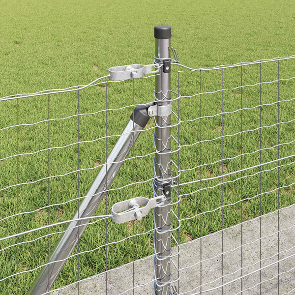 vidaXL Zaunpfosten 7 pcs Silber Stahl