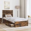 vidaXL Bettrahmen Ger&auml;ucherte Eiche 90 x 190 cm Holzwerkstoff