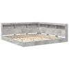 vidaXL B&uuml;cherregal-Bett mit Regal Betongrau 180 x 200 cm Holzwerkstoff