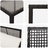 vidaXL Garten Essgruppe 7 pcs Schwarz Poly-Rattan