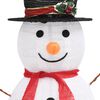 vidaXL LED-Schneemann Weihnachtsfigur Luxus-Stoff 90 cm